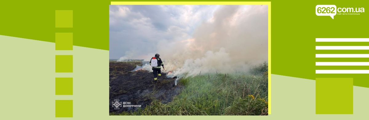У Слов'янську пожежа сухої трави загрожувала будинкам: ДСНС ліквідувала