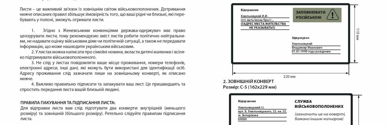 Українські військовополонені зможуть листуватися з рідними 