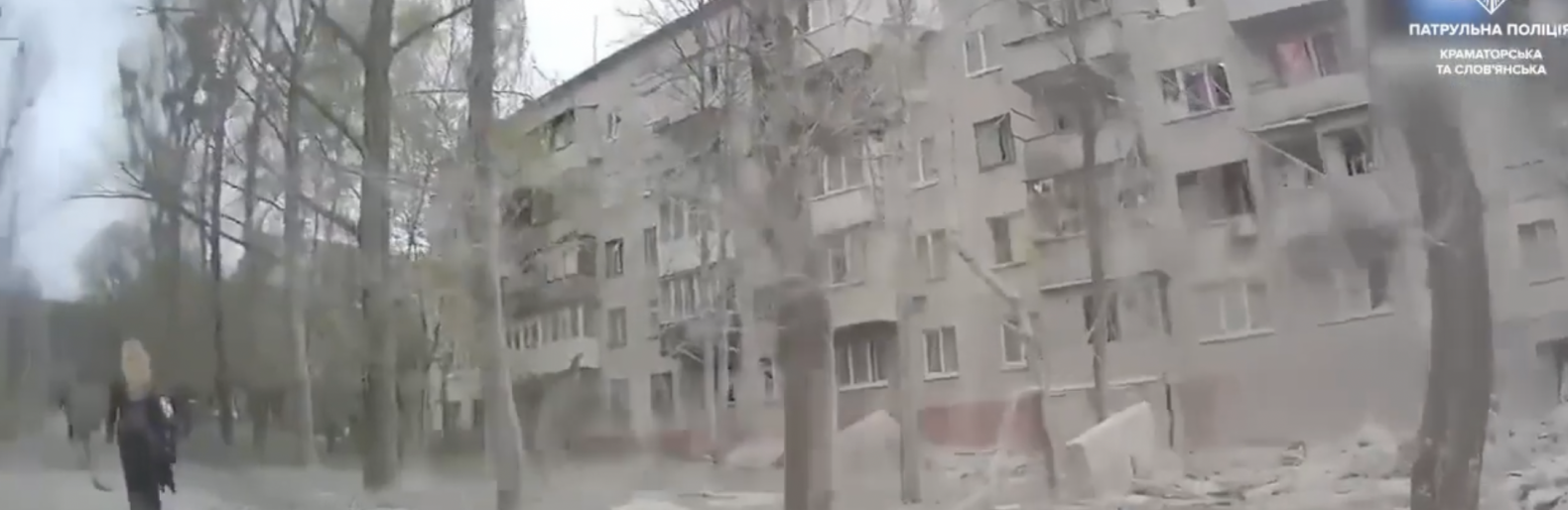 Перші хвилини обстрілу Слов’янська з камер патрульних 