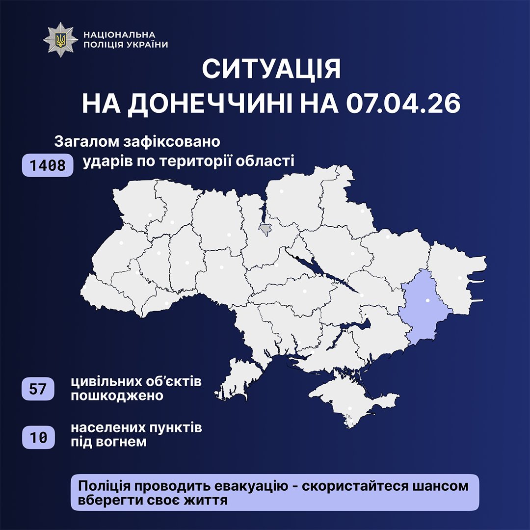 Донеччина 6 квітня: 1 загиблий, поранені та 57 зруйнованих об'єктів